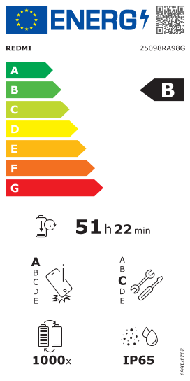 Etykietka energetyczna Xiaomi Redmi Note 15 5G